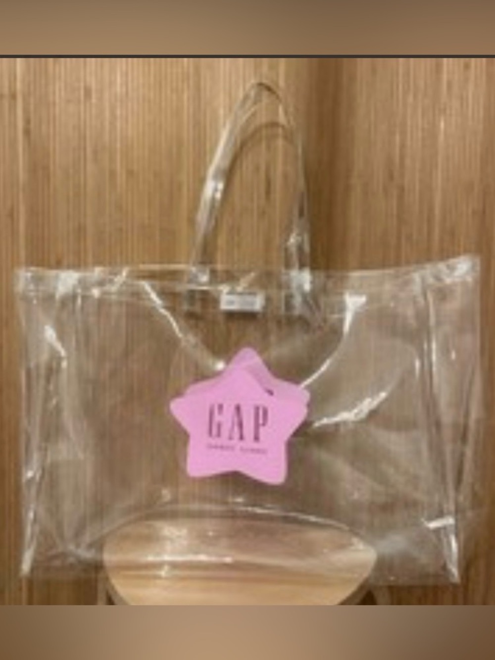 GAP Clear Tote with Pink Star Logo
